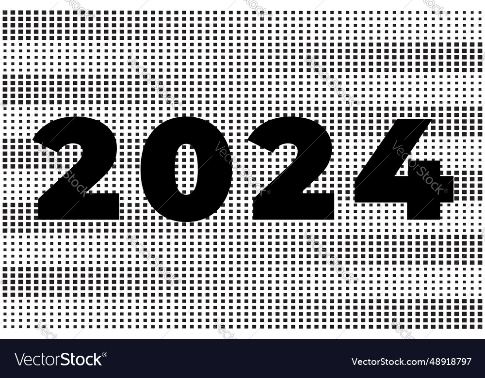 2024 number for happy new year Royalty Free Vector Image