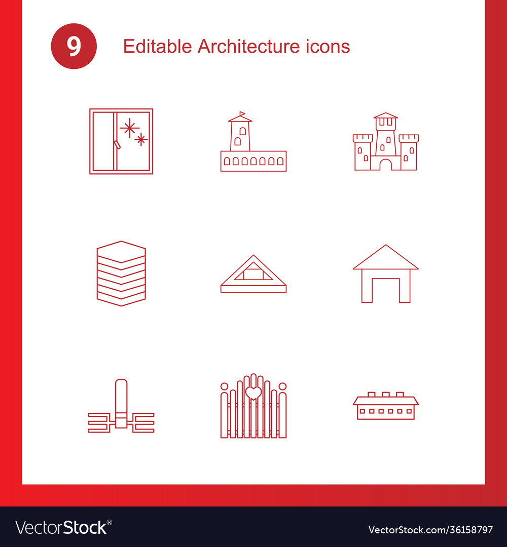 Architecture icons vector image Architecture icons