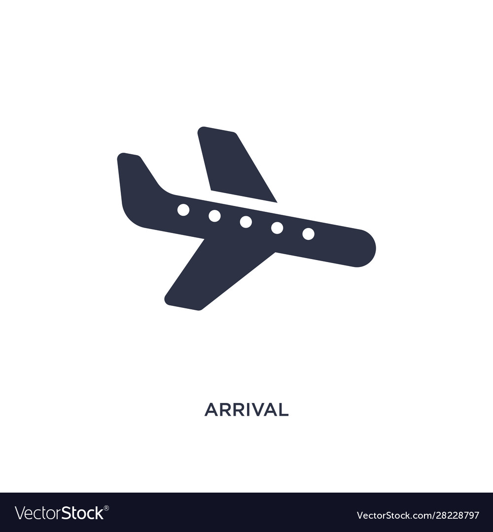 Arrival icon on white background simple element vector image Arrival icon on white background simple element