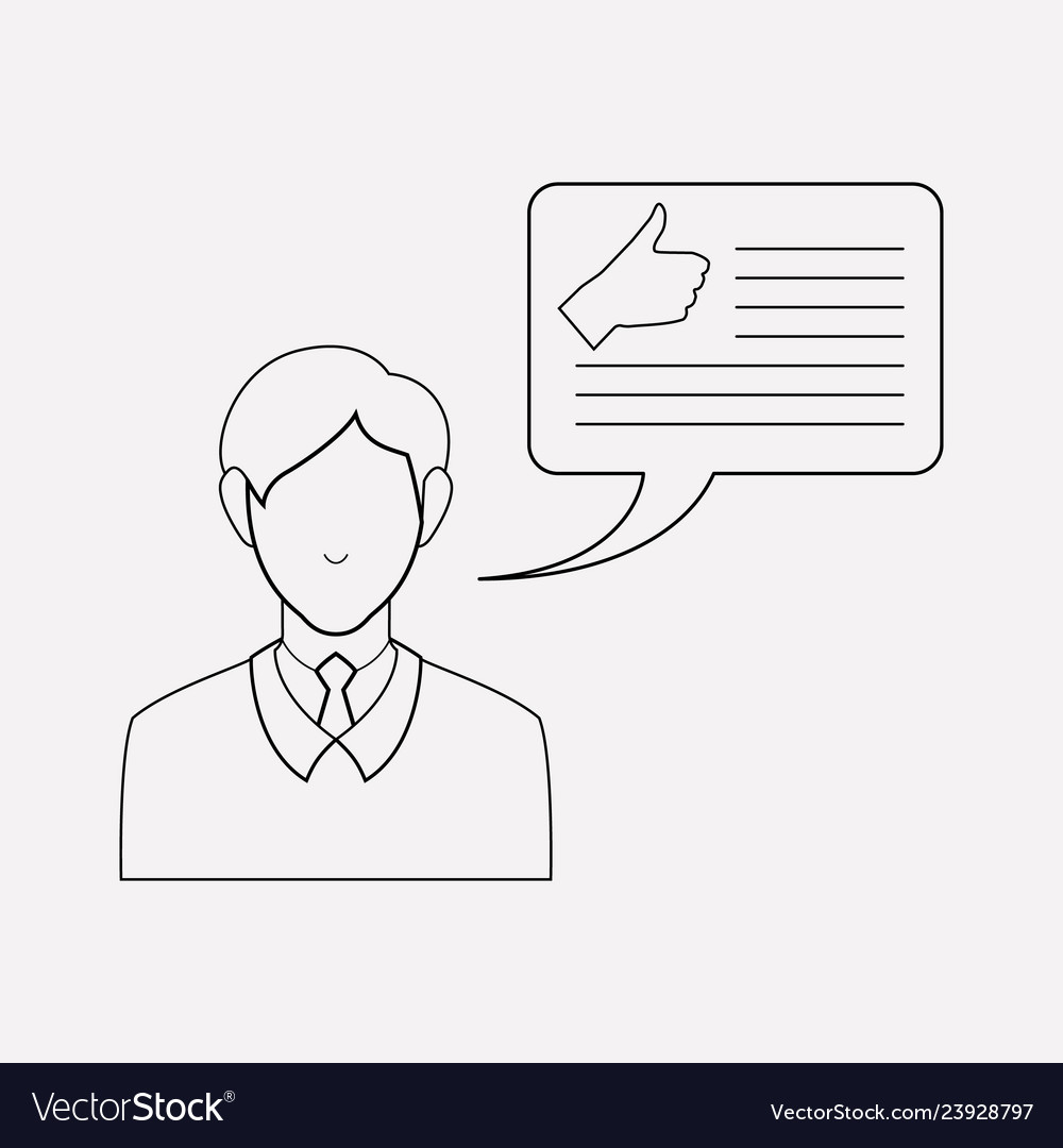 Blog commenting icon line element vector image Blog commenting icon line element