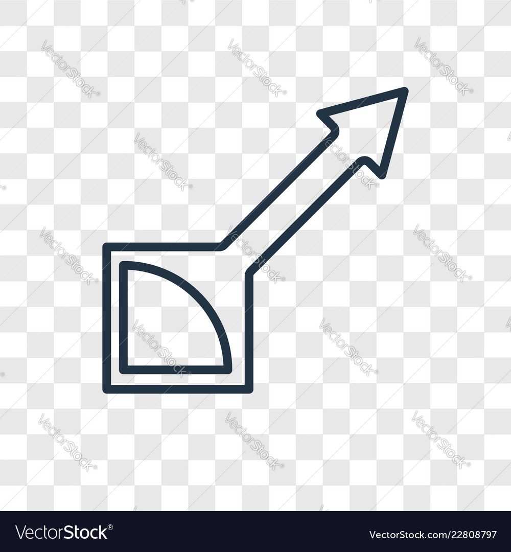 Drag concept linear icon isolated on transparent vector image Drag concept linear icon isolated on transparent