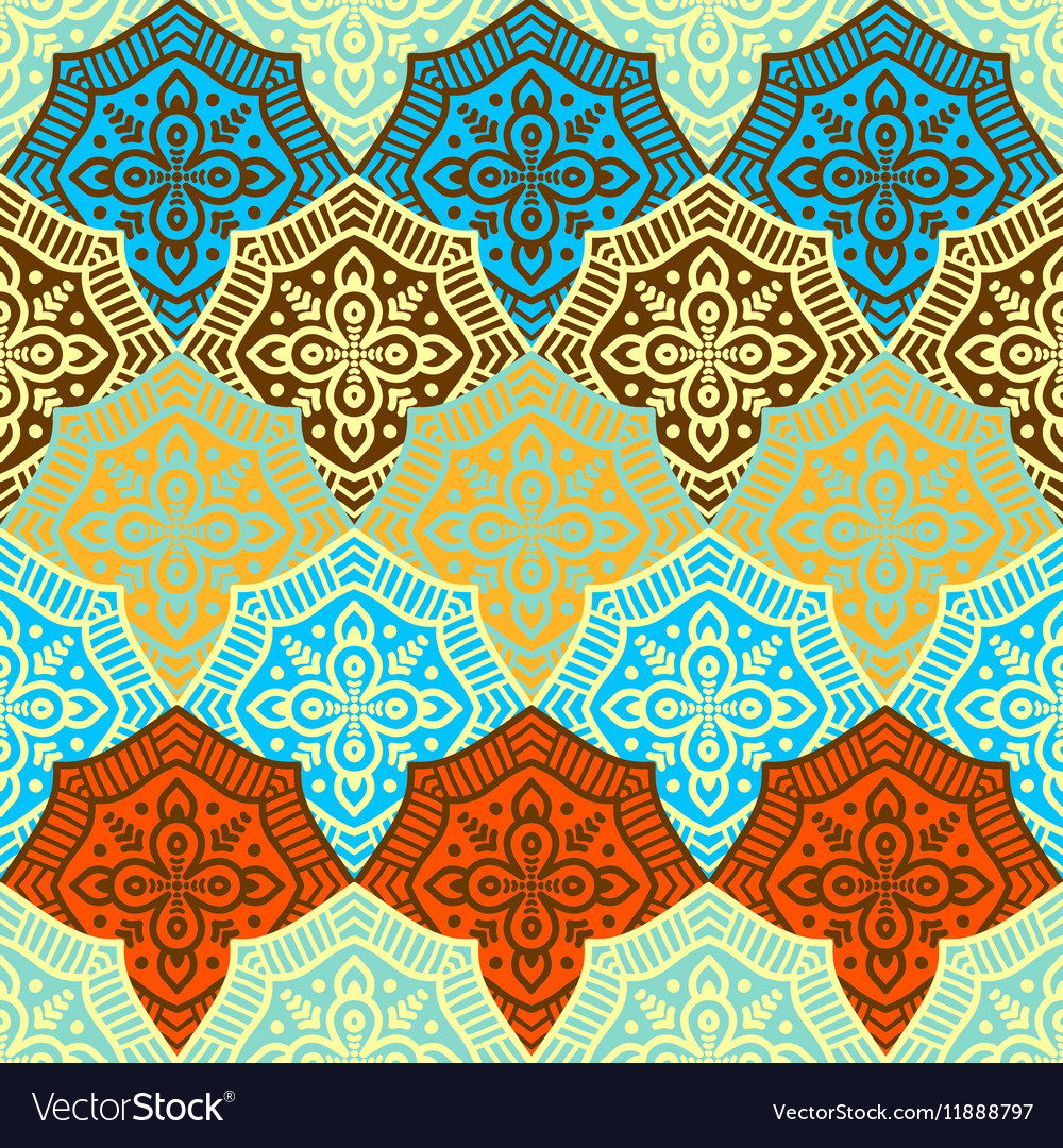 Ethnic floral seamless pattern Royalty Free Vector Image