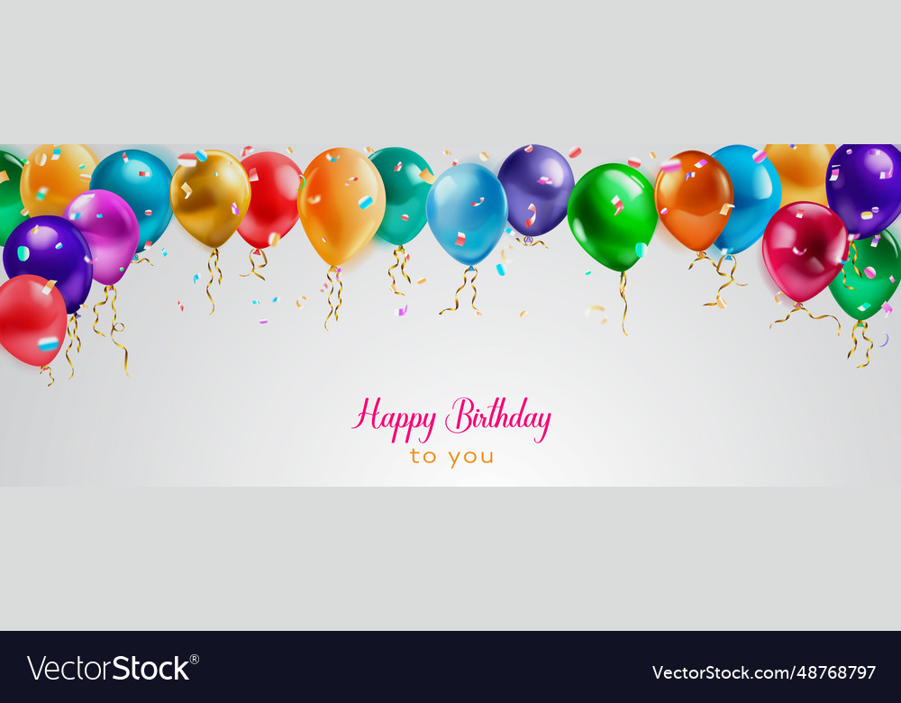 Festive birthday with balloons Royalty Free Vector Image