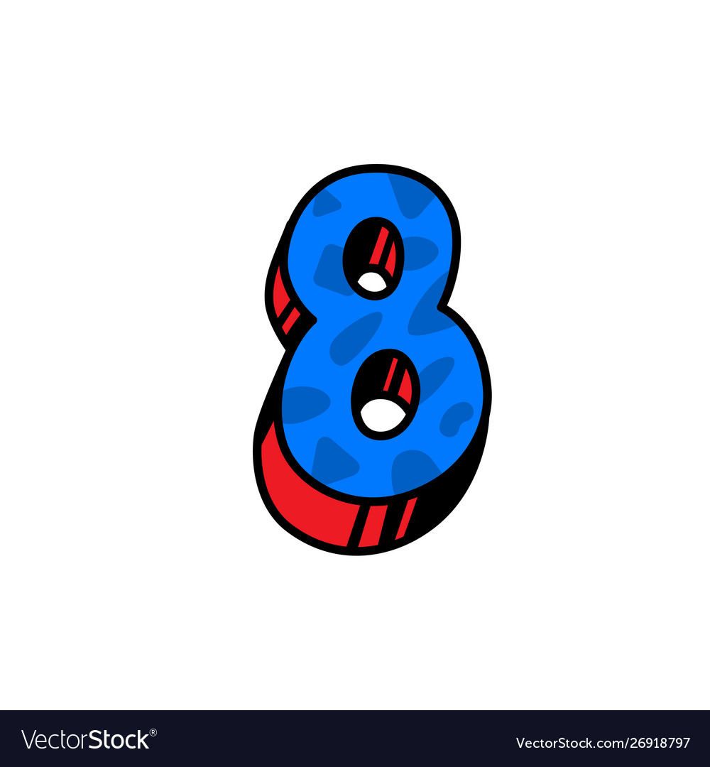Figure 8 in cartoon style dark blue linear vector image Figure 8 in cartoon style dark blue linear