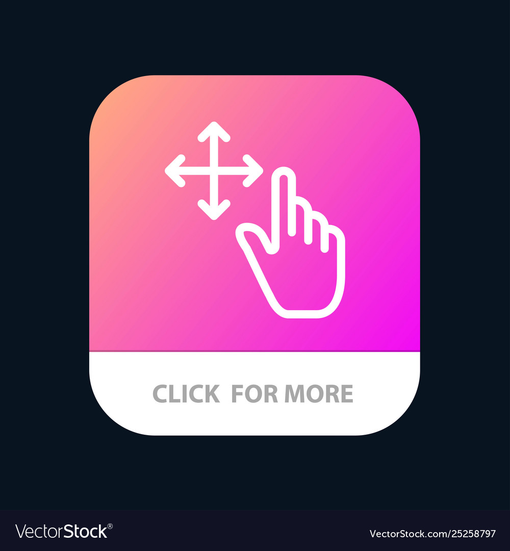 Finger gesture hold mobile app button android Vector Image Finger gesture hold mobile app button android