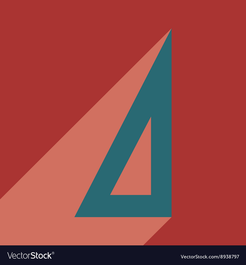 Flat with shadow icon and mobile application ruler