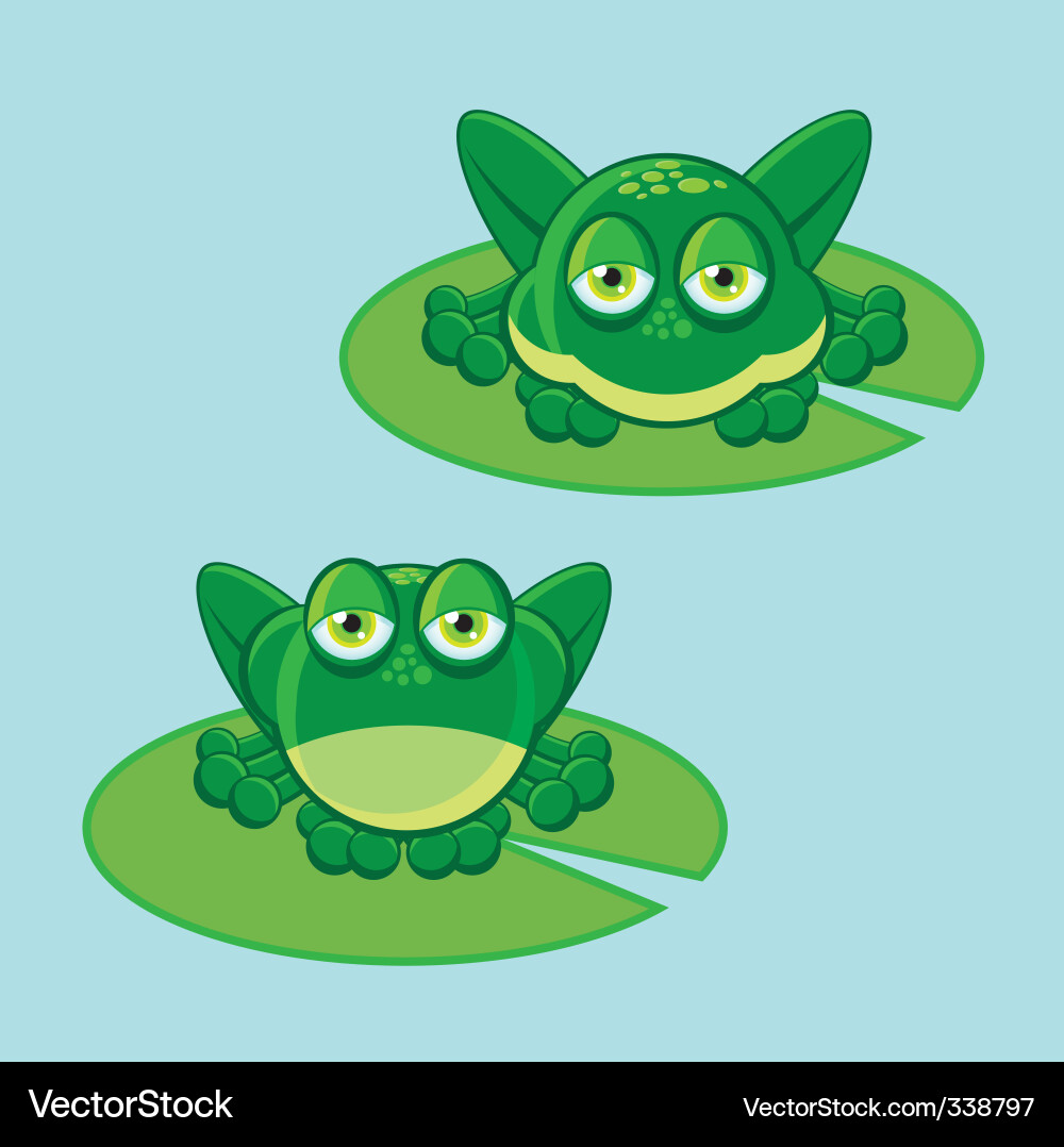 Frog on leaf Royalty Free Vector Image - VectorStock