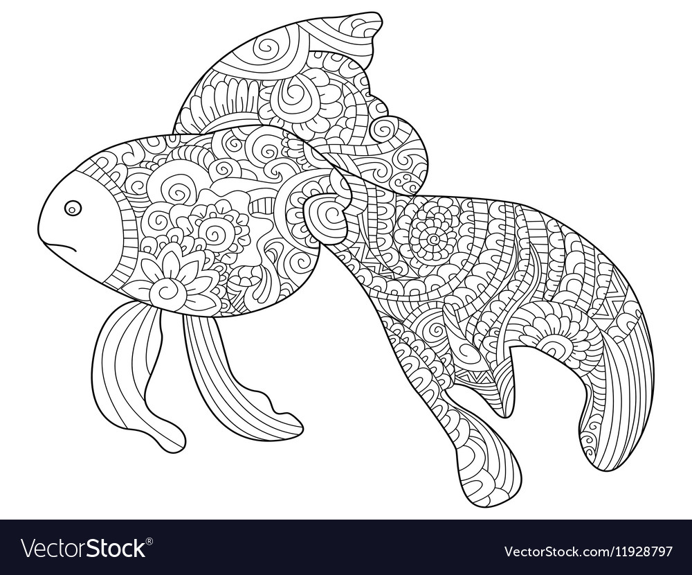 Goldfish coloring book for adults