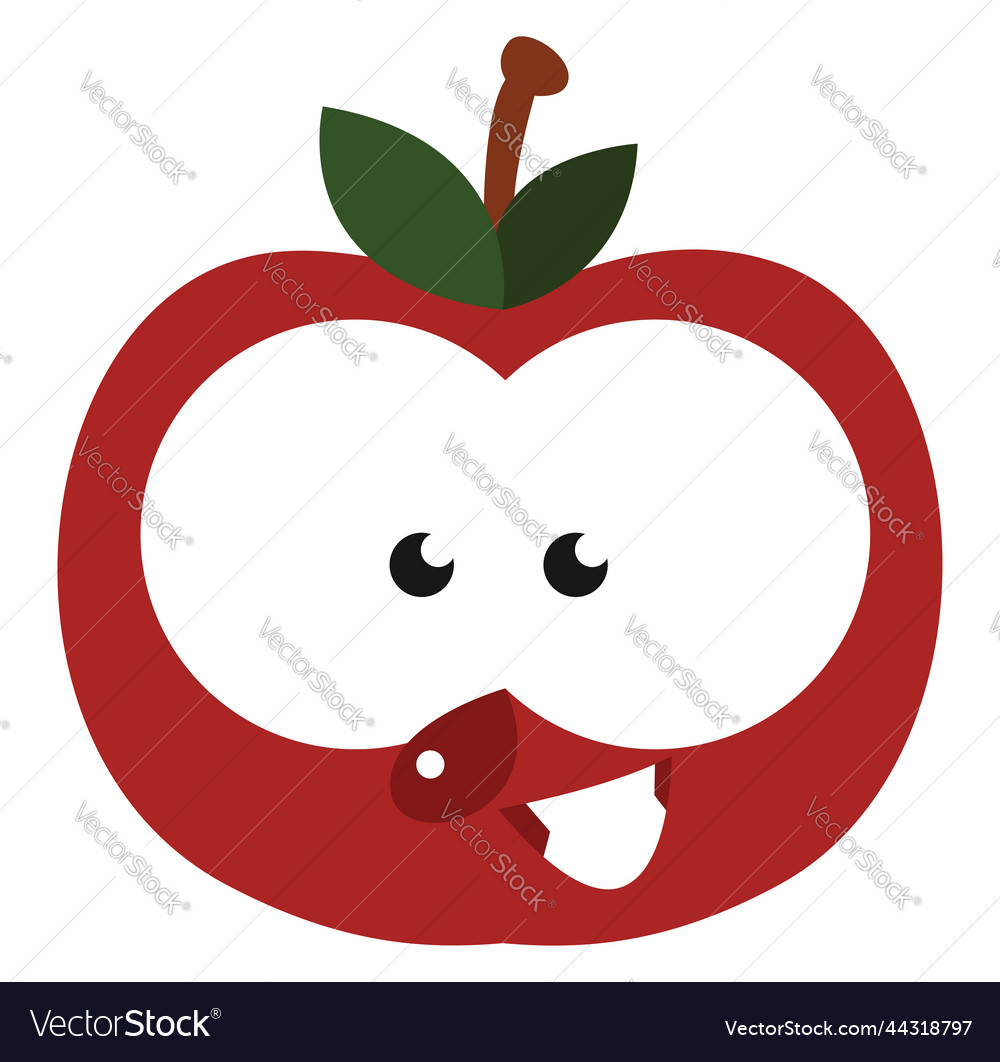 Happy apple on white background Royalty Free Vector Image