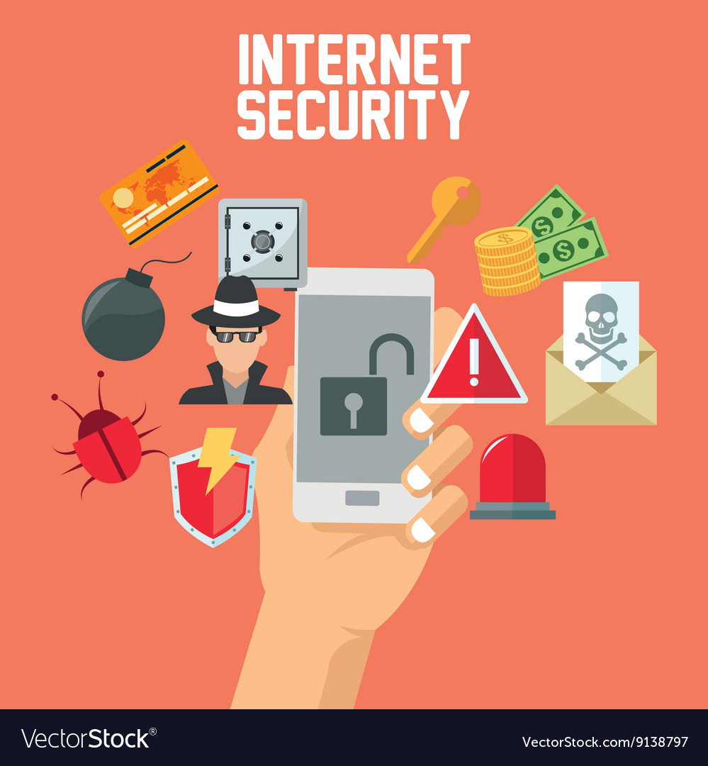 Internet security design system icon colorful