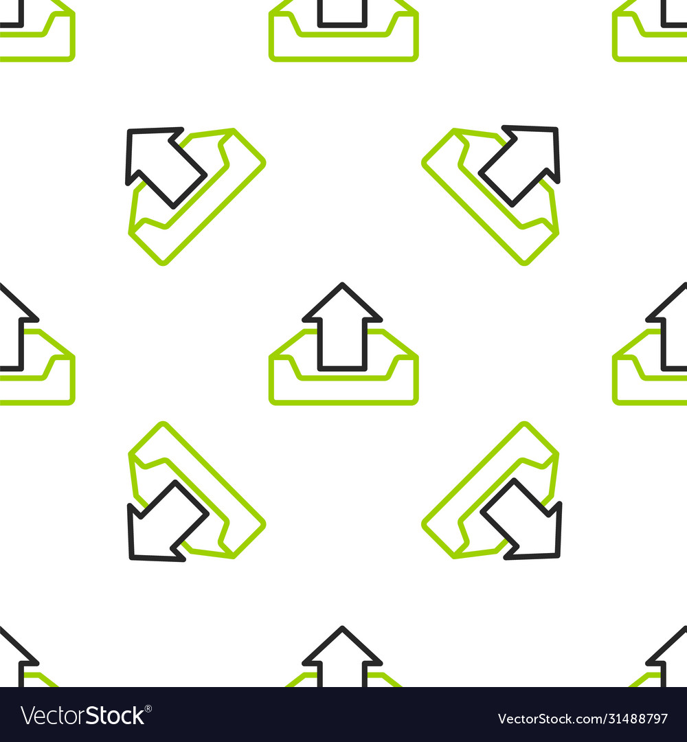 Line Upload-Inbox-Symbol isoliert nahtloses Muster vector image Line Upload-Inbox-Symbol isoliert nahtloses Muster