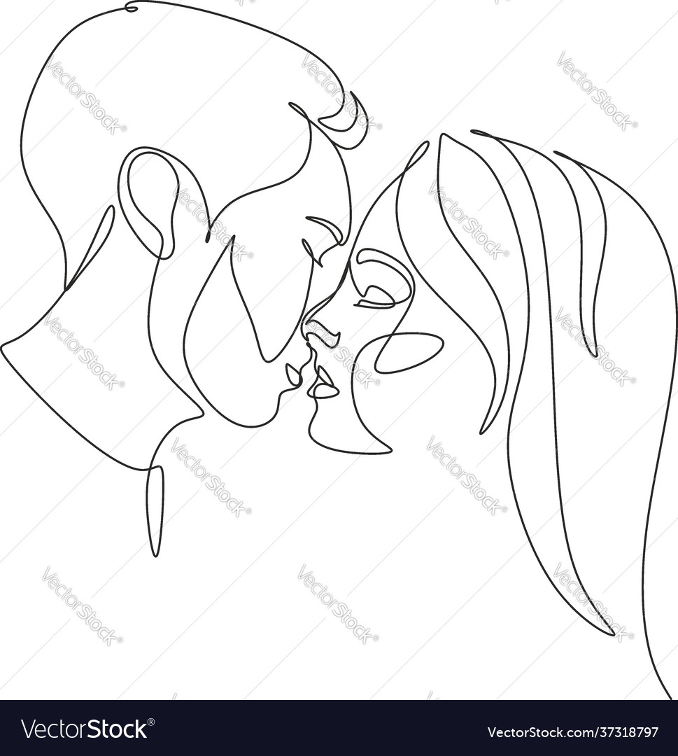 Surreal faces continuous line drawing set vector image Surreal faces continuous line drawing set