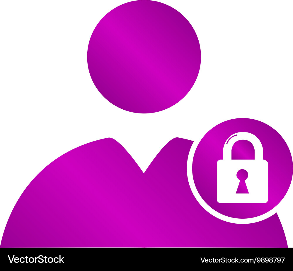 User icon lock Royalty Free Vector Image - VectorStock