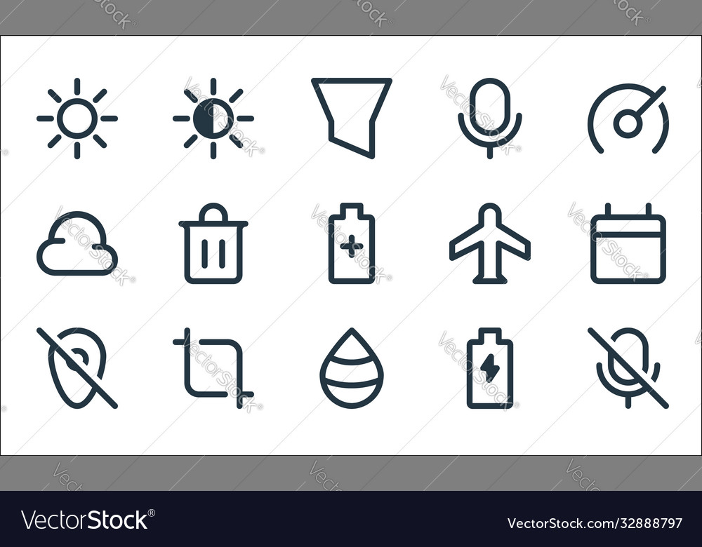 User interface line icons linear set quality vector image User interface line icons linear set quality