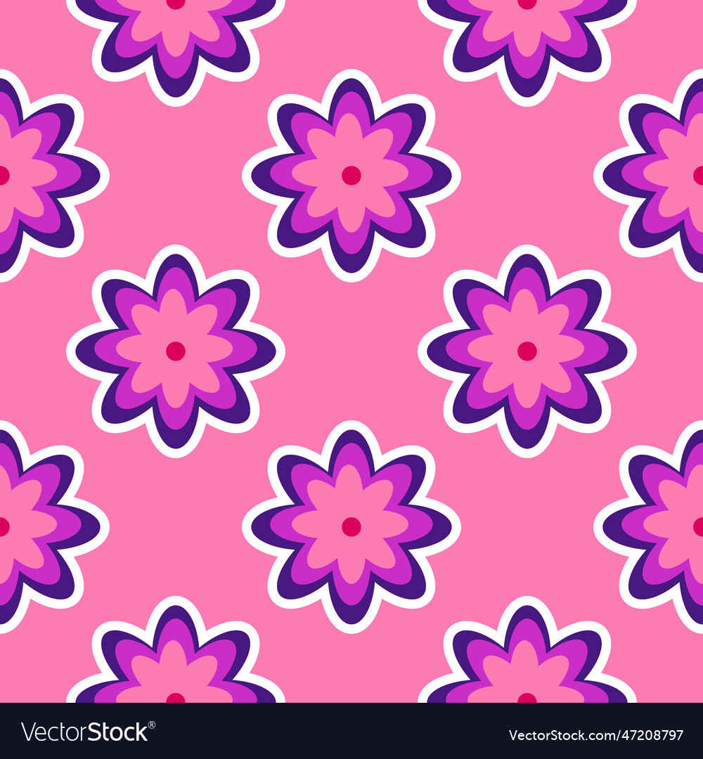 Y2k floral pattern funny funky retro flowers