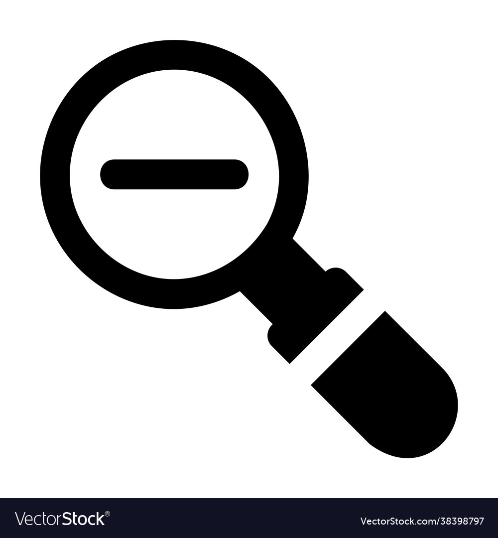 Zoom out icon in solid style for any projects vector image Zoom out icon in solid style for any projects