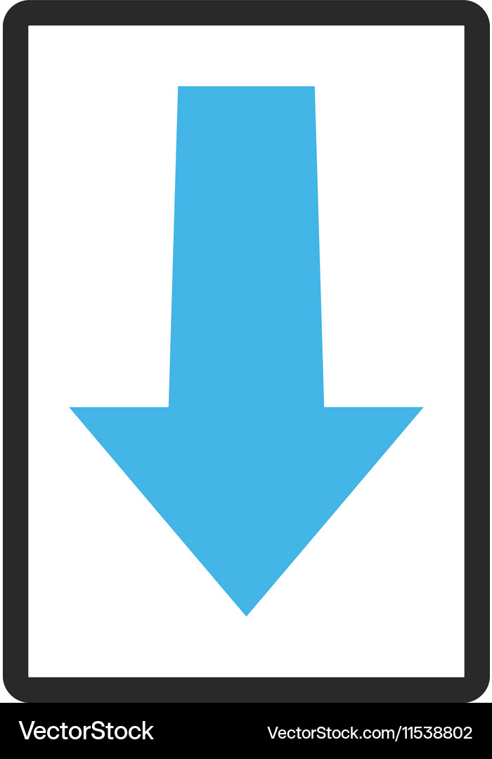 Arrow down framed icon Royalty Free Vector Image