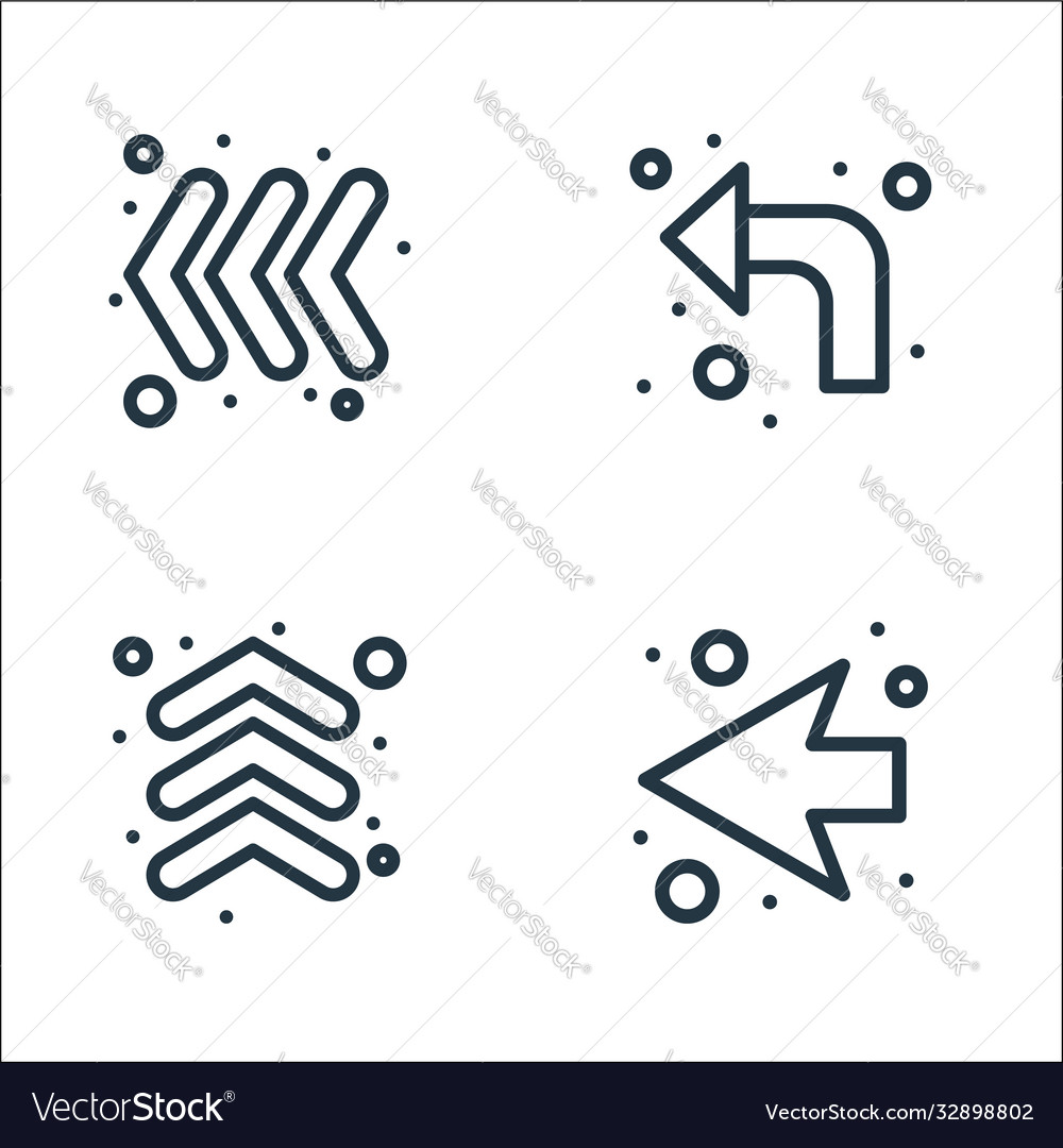 Arrows line icons linear set quality