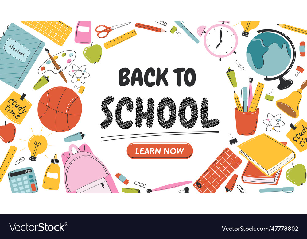 Back to school banner concept Royalty Free Vector Image