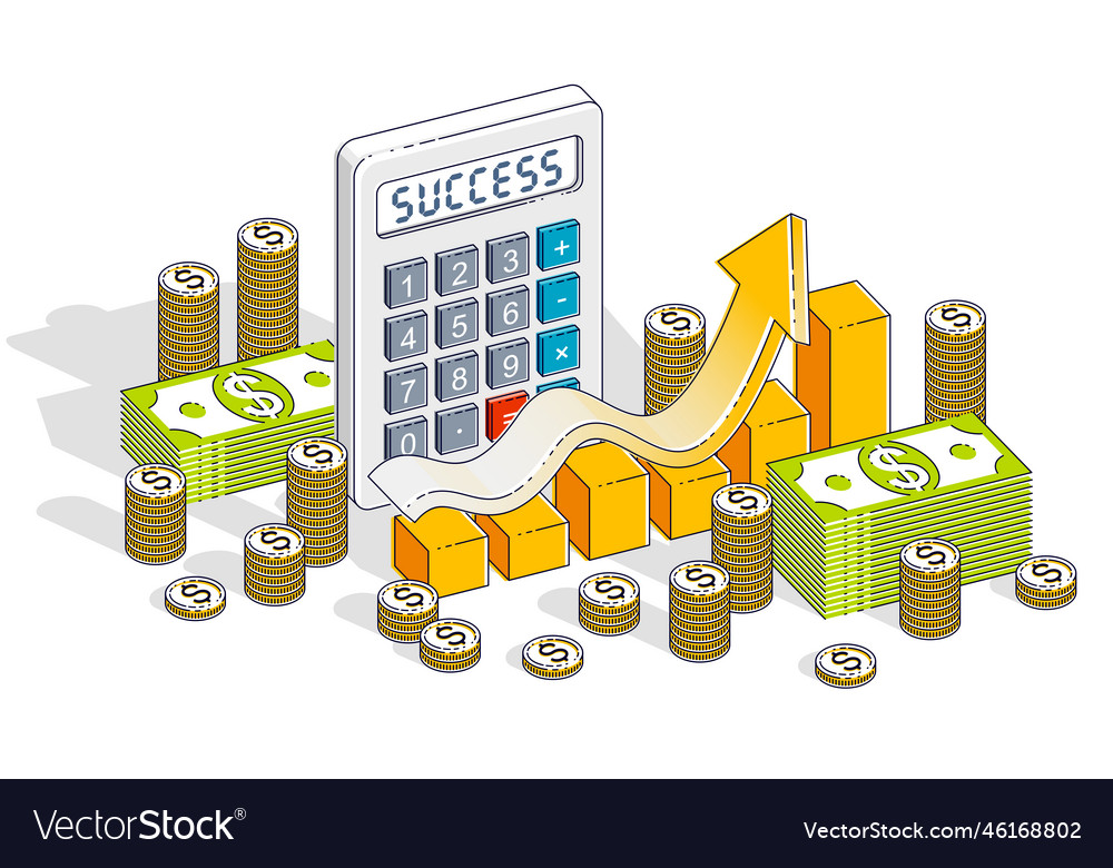 Business success and income growth concept vector image Business success and income growth concept