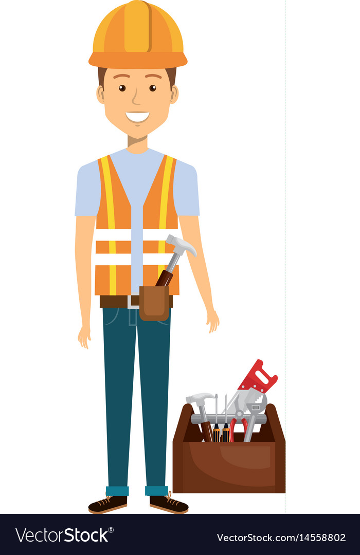 Construction workman avatar character Royalty Free Vector