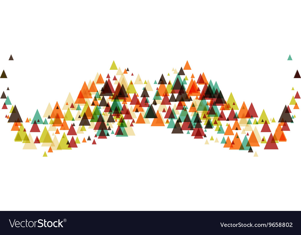 Hipster mustaches with triangles elements
