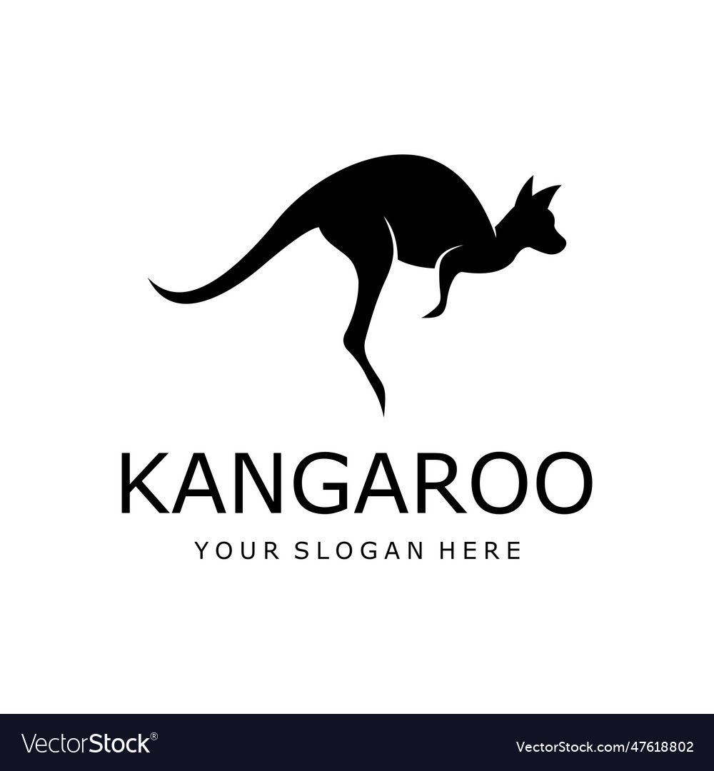 Kangaroo silhouette logo Royalty Free Vector Image