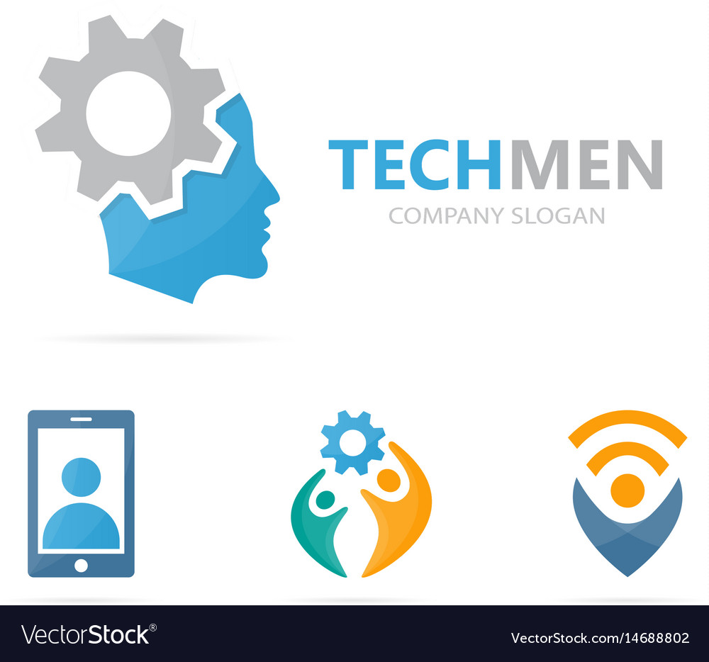 Mann und Getriebe Logo Kombination Gesicht