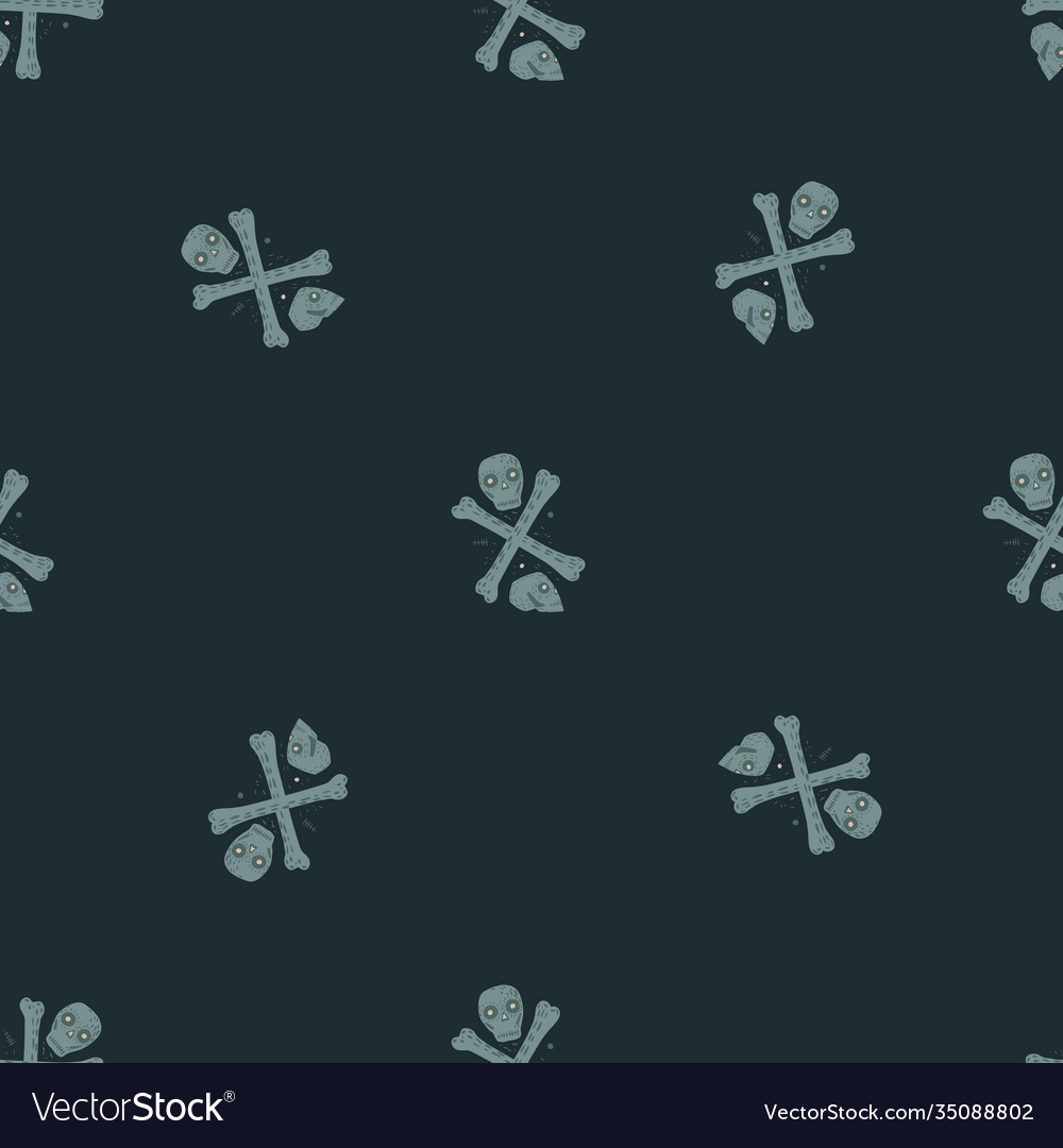 Minimalistic death seamless pattern with skulls vector image Minimalistic death seamless pattern with skulls