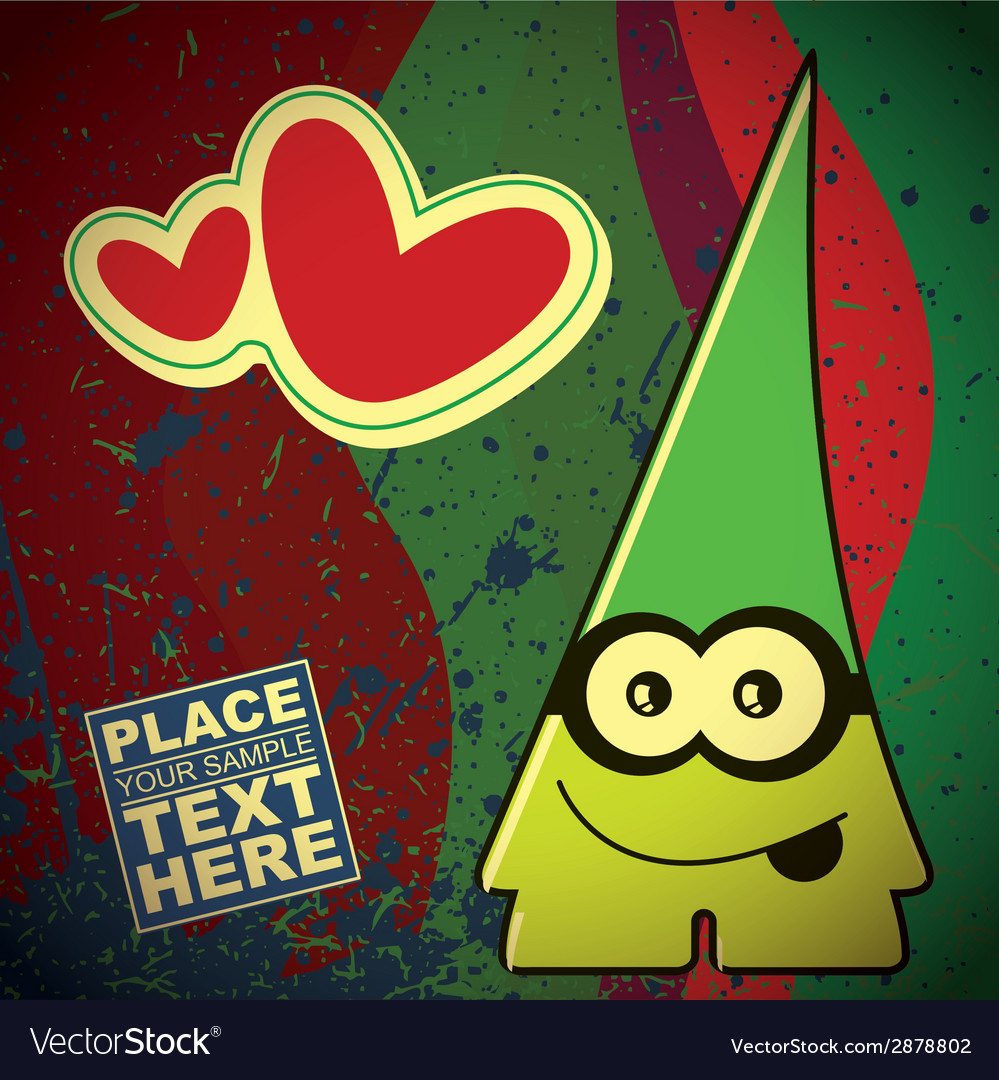 Monster on retro background Royalty Free Vector Image