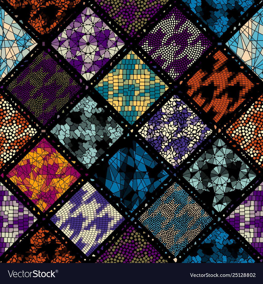 Mosaic art pattern image vector image Mosaic art pattern image