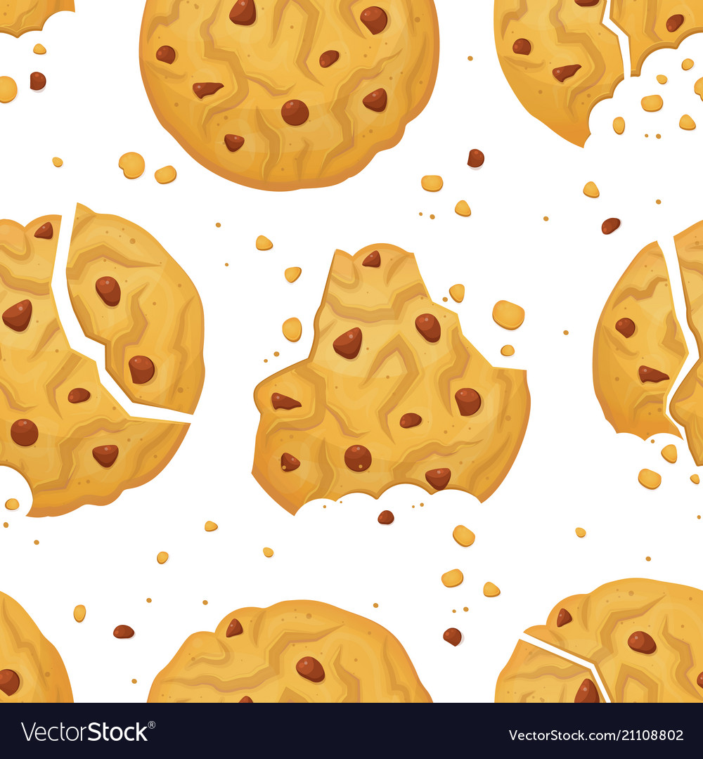 Oat cookie pattern vector image Oat cookie pattern