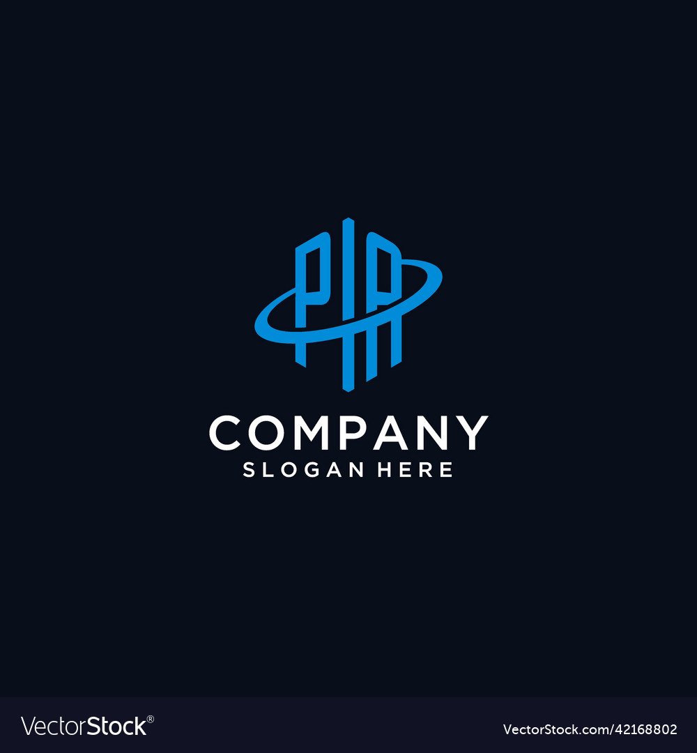 Pa initial monogram logo with hexagonal shape Vector Image Pa initial monogram logo with hexagonal shape