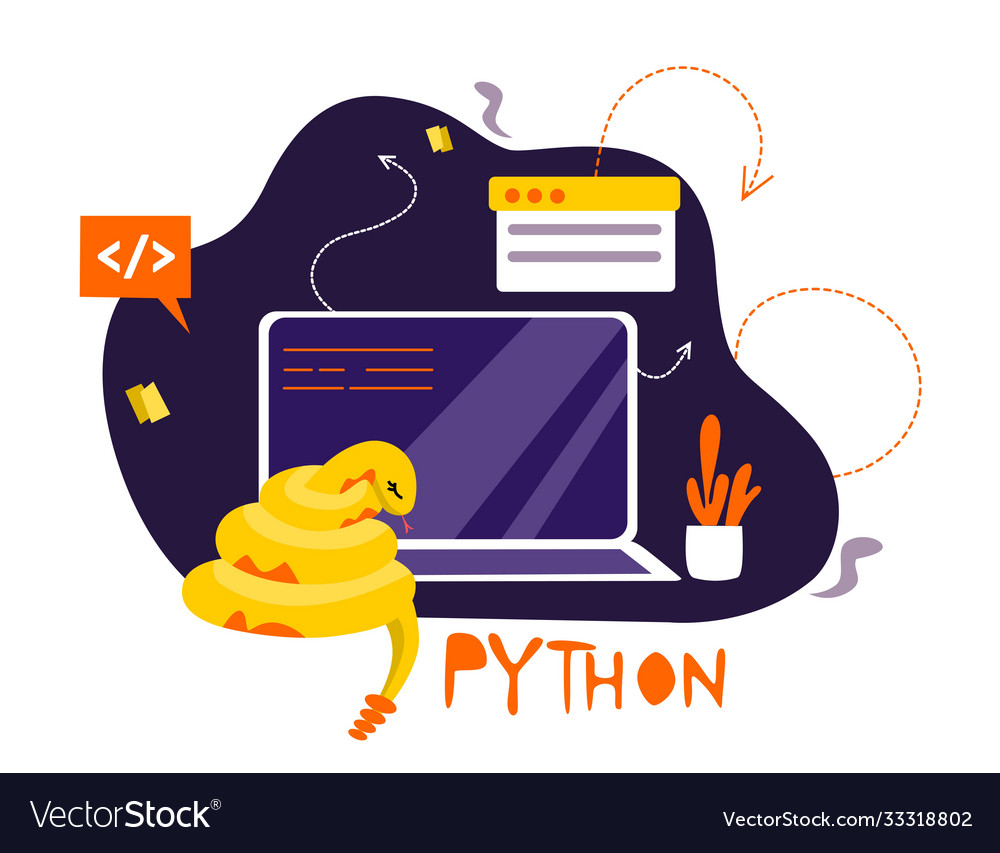 Python code language sign programming coding Vector Image