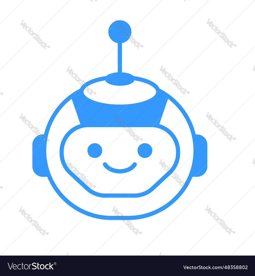 Robot head avatar design cartoon icon Royalty Free Vector