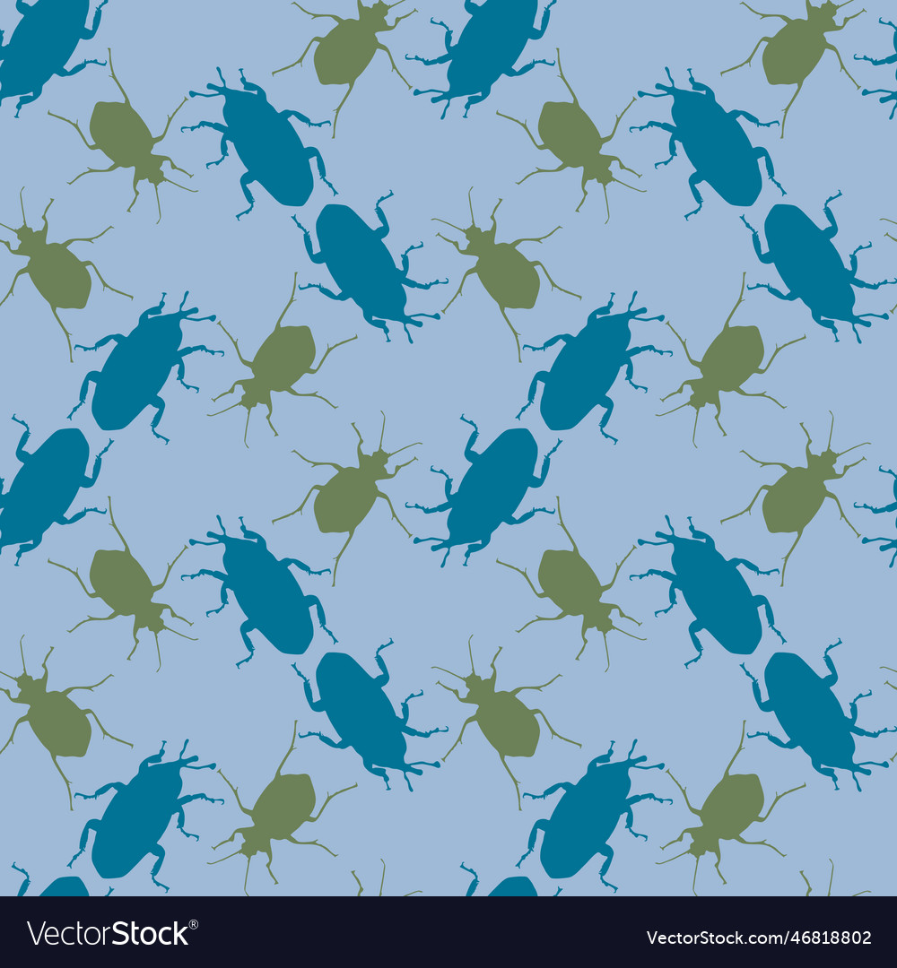 Seamless pattern with bugs endless background