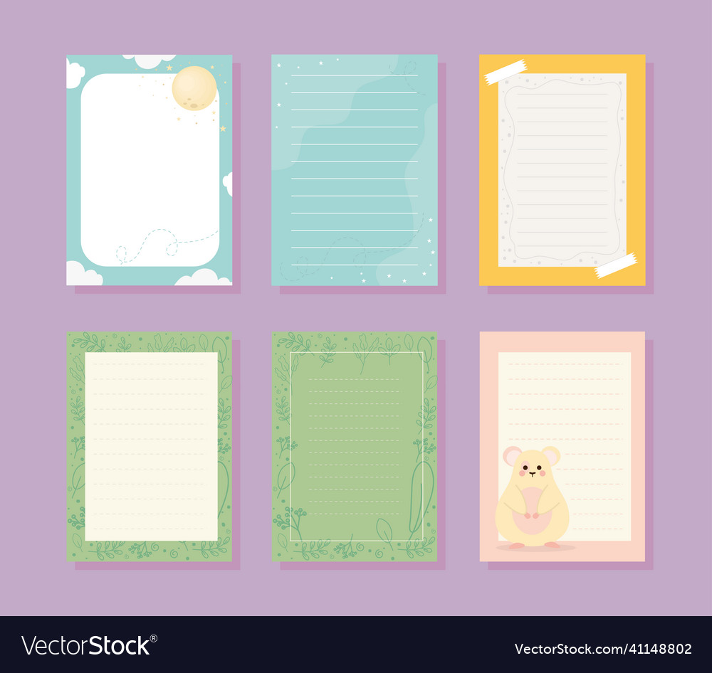 Set of notepad papers