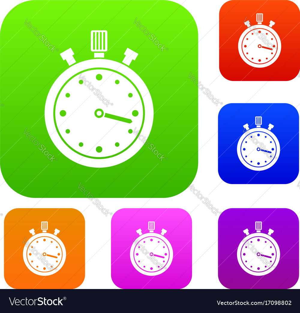 Stopwatch set collection Royalty Free Vector Image