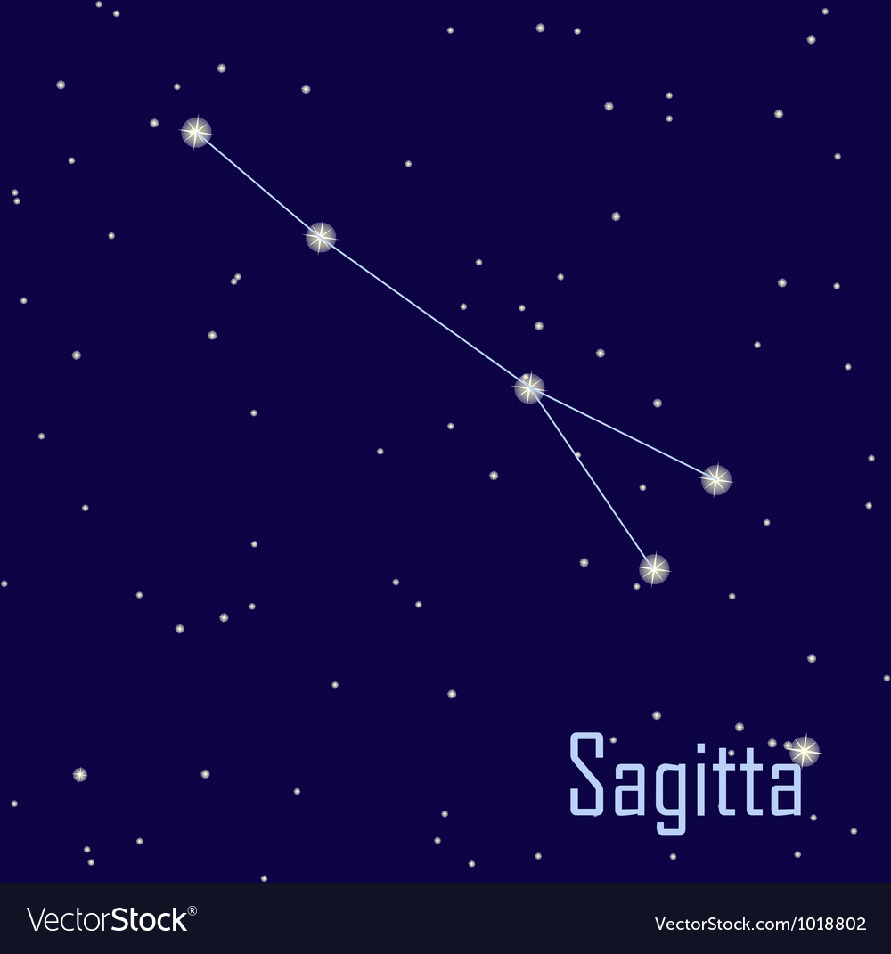 The constellation Sagitta star in the night sky Vector Image