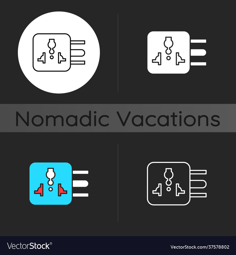 Travel adapter dark theme icon