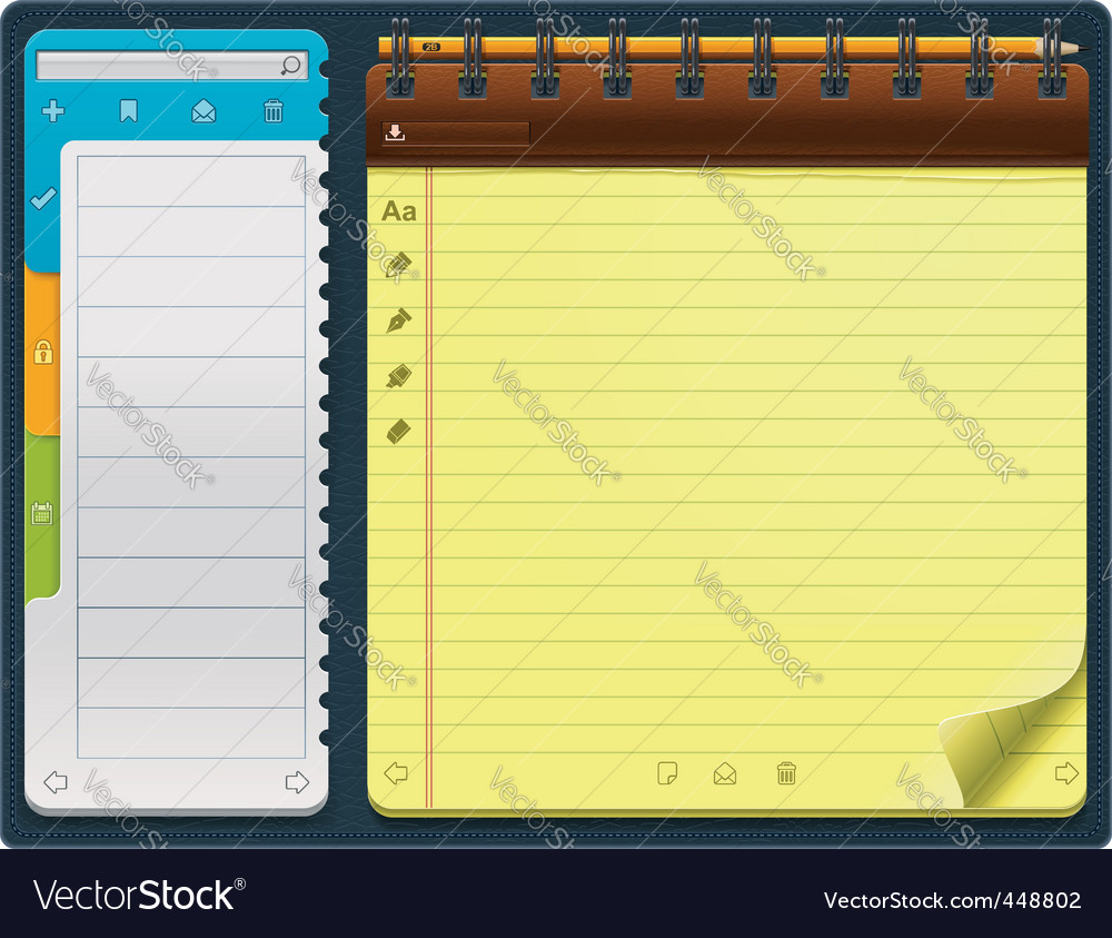 Vector notepad template Royalty Free Vector Image