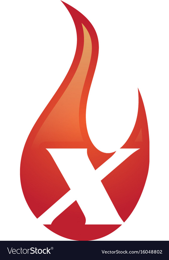 X letter flame logo