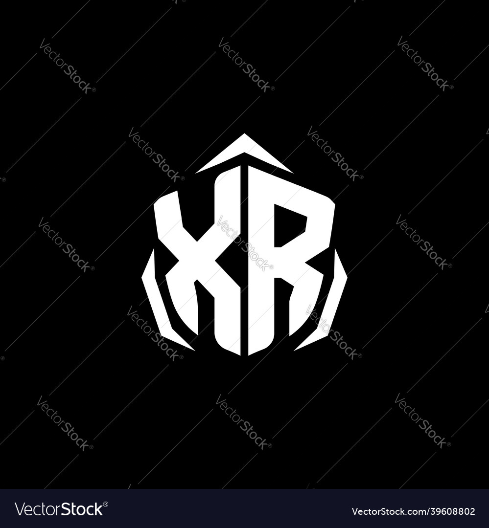 Xr monogram shield shape style Vector Image Xr monogram shield shape style