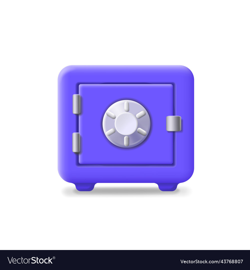 3d safe box closed safe front view Royalty Free Vector Image