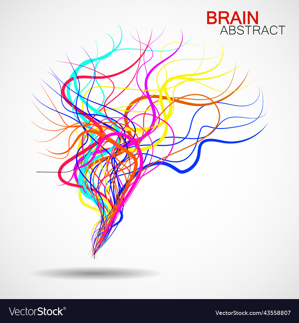 Abstract colorful brain with chaotic lines