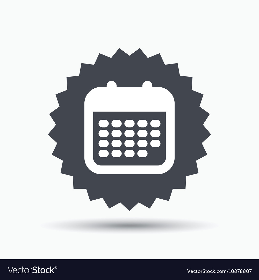 Calendar icon events reminder sign Royalty Free Vector Image