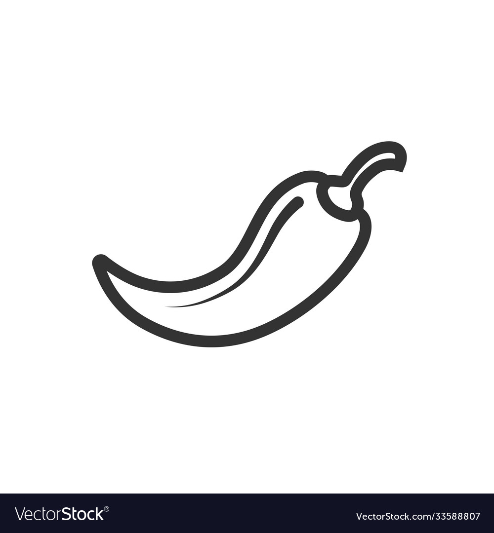 Chilli Line Icon Royalty Free Vector Image Vectorstock