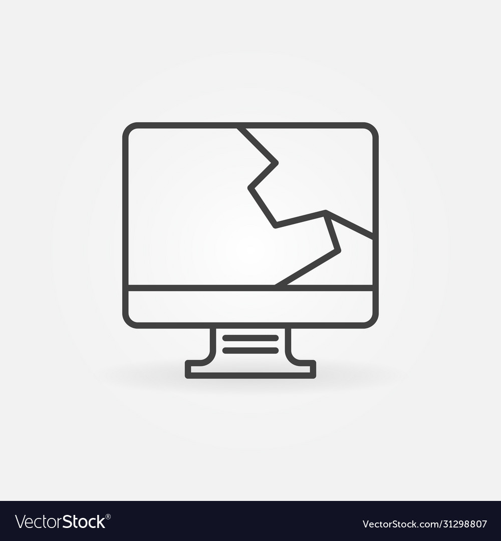 Cracked Computer Display Icon