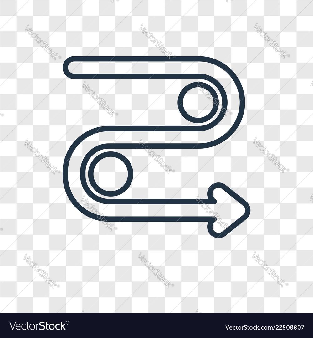 Curved arrow concept linear icon isolated vector image Curved arrow concept linear icon isolated