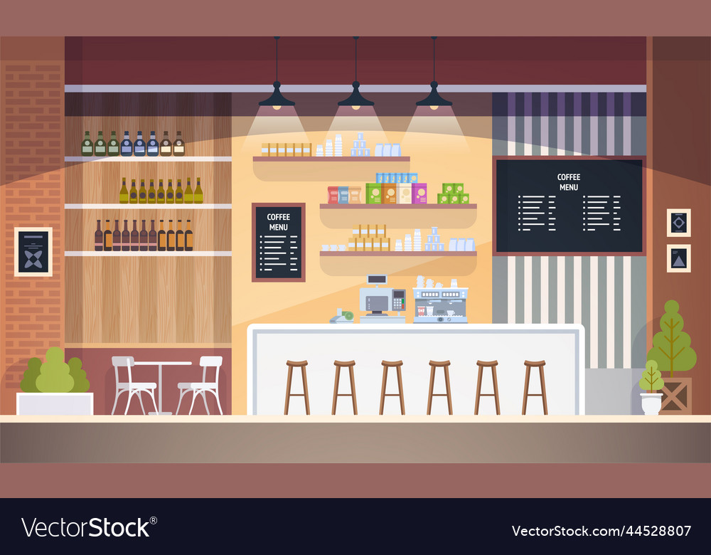 Empty cafe interior modern Royalty Free Vector Image